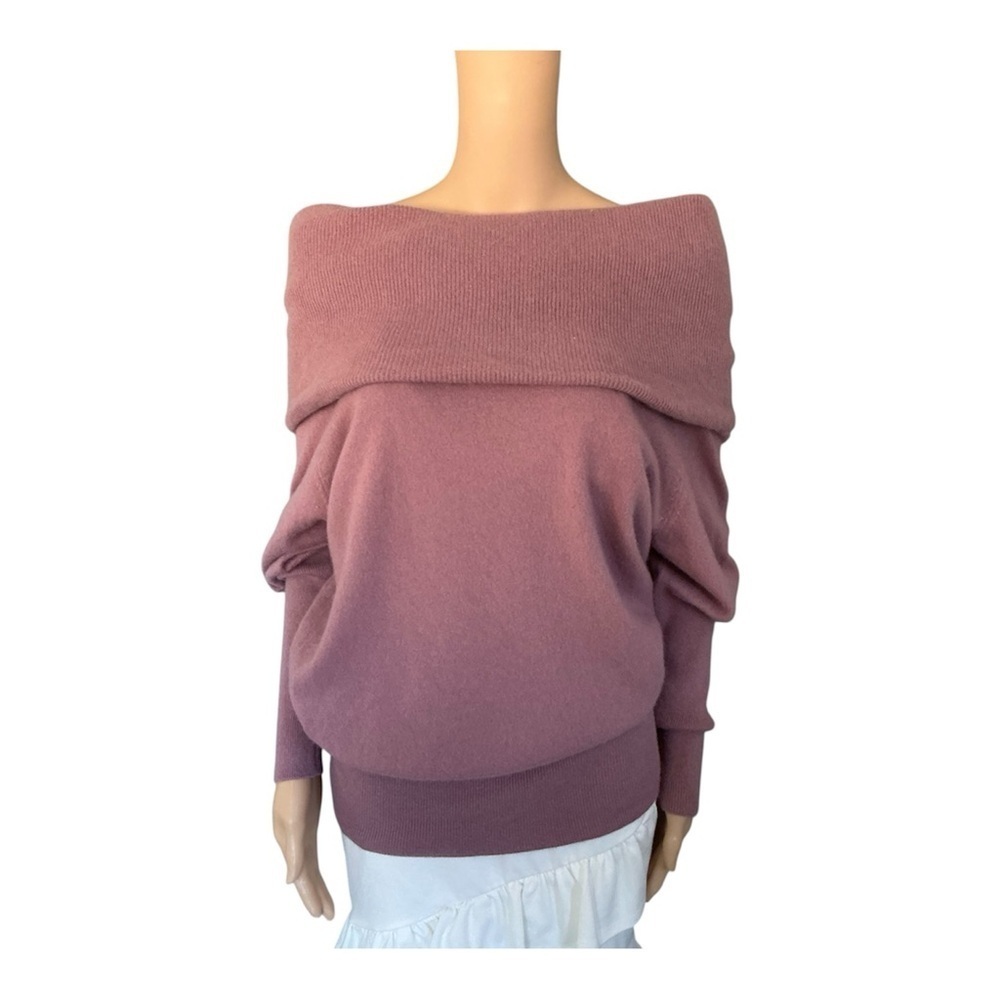 7 For All Mankind Cashmere Women’s Dusty Rose Off-Shoulder Sweater Size Medium